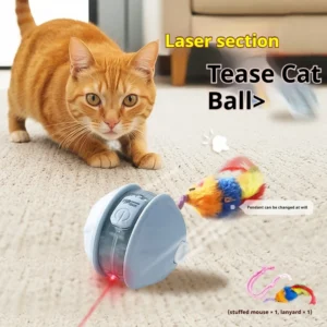 New Smart Cat Interactive Ball Toys Infrared Automatic Rolling Ball Tail Rechargeable Pet Toy Cat Training Imitate Mouse