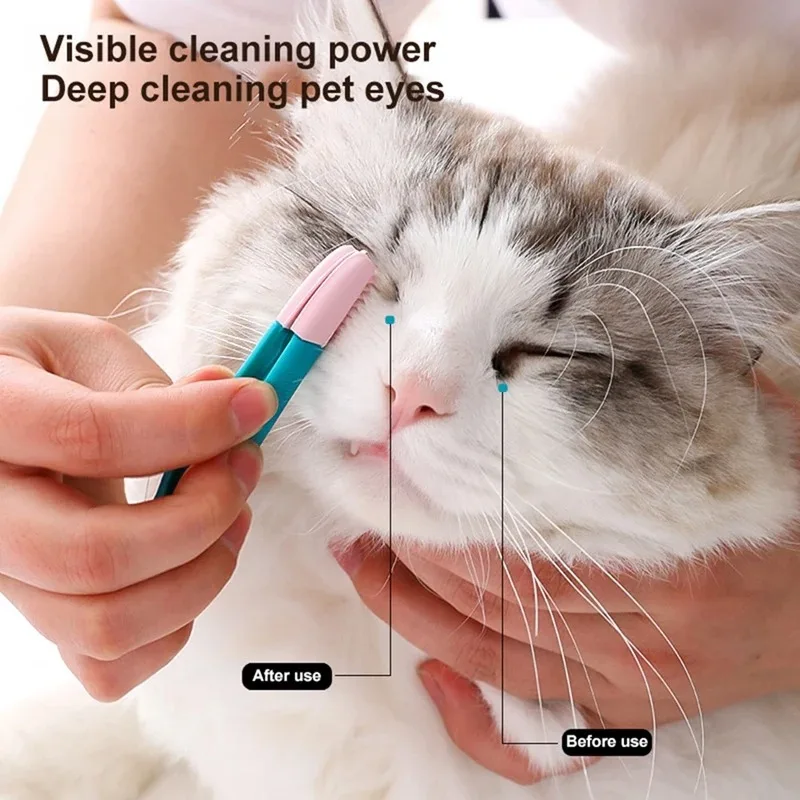 Dog Cat Cleaning Supplies Soft Pet Eye Rub Handheld Cats Tear Stains Brush Eye Care Cleaning Grooming Tools pet Cat Accessories - Image 2