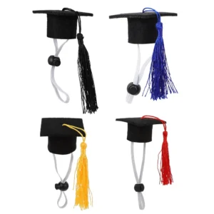4 Pcs Pet Graduation Cap Bachelor Hat Mini Accessories for Dolls Caps Hamster Puppy