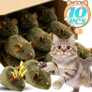 Interactive Mouse Plush Cat Toy Funny Simulation Mouse Toy Squeaky Imitation Mice Bite-resistant Kitten Toy Plush Cat Pet Supply