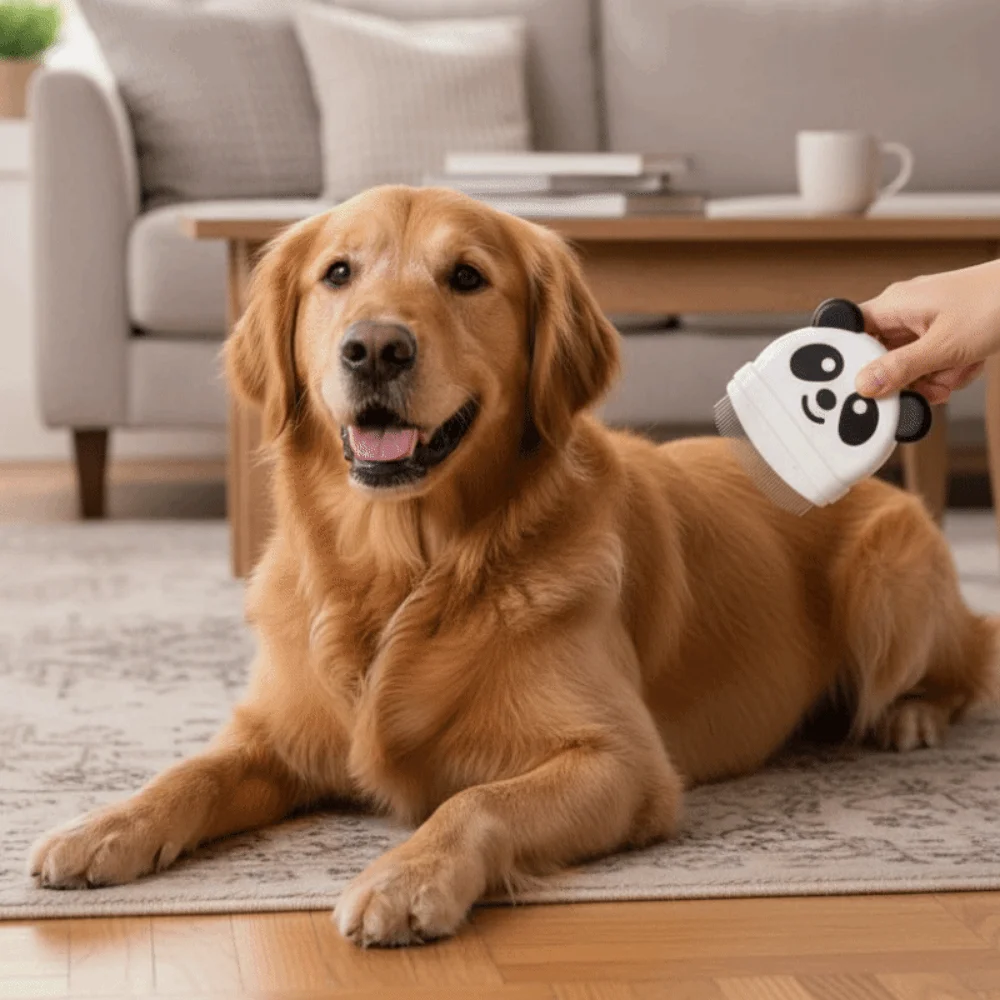 Professional Cat Hair Remover Anti-knot Removal Panda Pattern Dog Row Comb Mini Portable Pet Grooming Brush Daily Grooming - Image 4