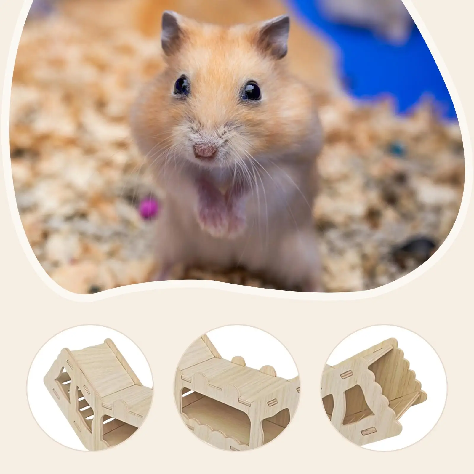 Wooden Hamster Burrow Climbing Hideaway Multi Chamber Design for Cage Landscape Decor Versatile Hiding Space - Image 5