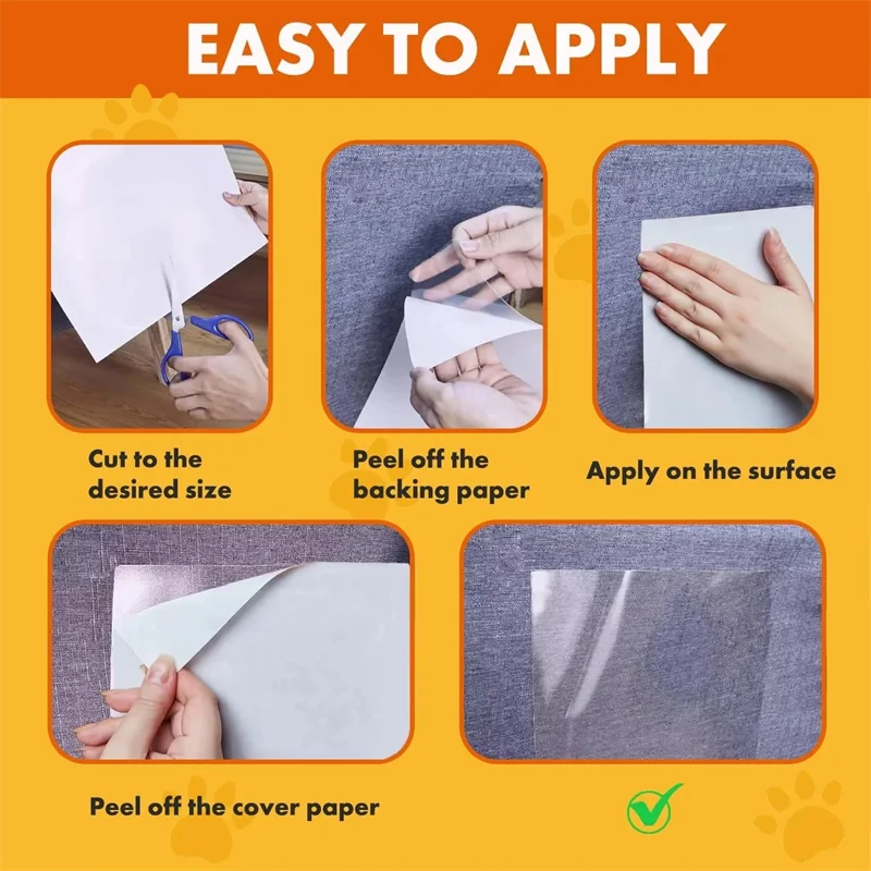 Anti Cat Scratch Furniture Protector Self-Adhesive Peelable Cat Training Protectors PVC Transparent Tape for Couch Sofa Sticker - Image 4