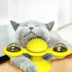 1pc Cat Windmill Toy Scratcher Glowing Rotating Itch Relief Spring Man Toy Turntable Interactive Kitten Plaything