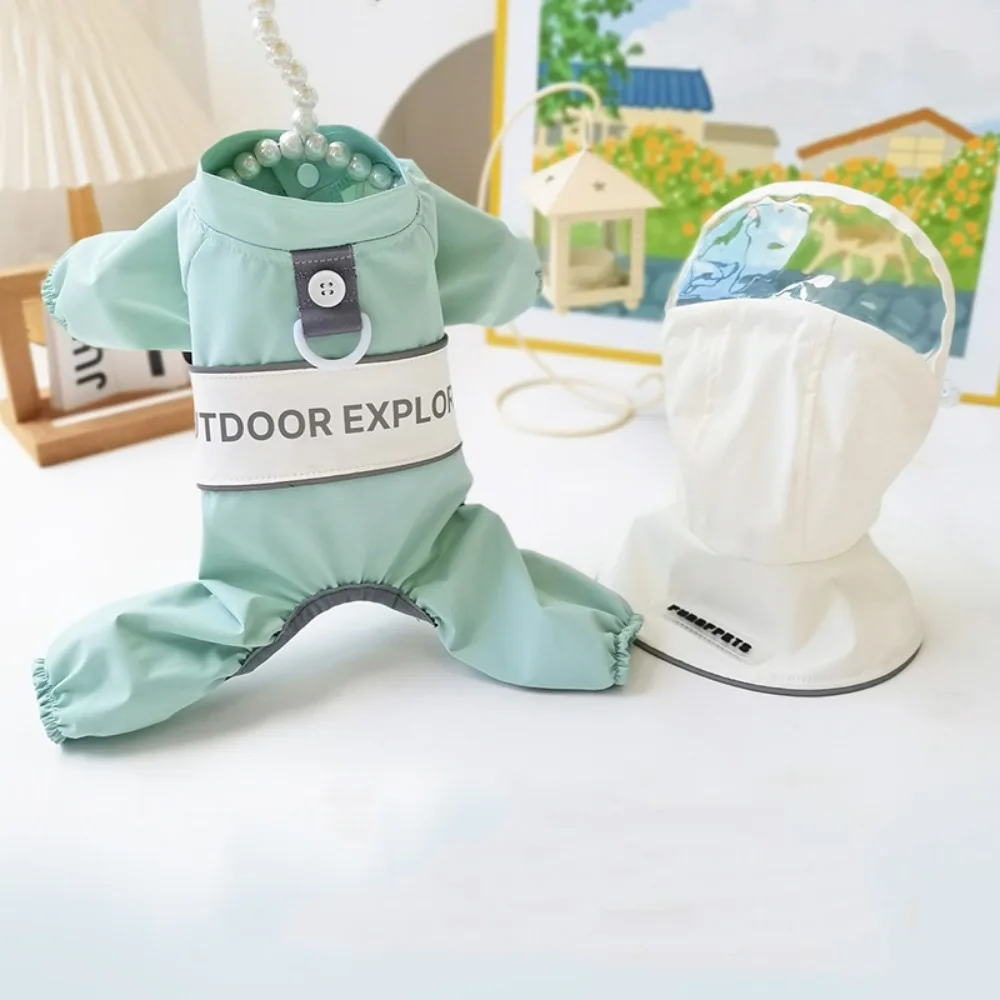 Windproof Dogs Raincoat Adjustable Straps Antifouling Dog Hooded Raincoat with D Ring Dog Rain Gear Dog Walking - Image 7