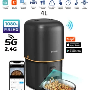 Automatic Cat Feeder Camera Pet Smart Cat Food Kibble Dispenser 2.4G/5GWiFi Tuya APP Control Auto Feeder For Cat Dog Accessories