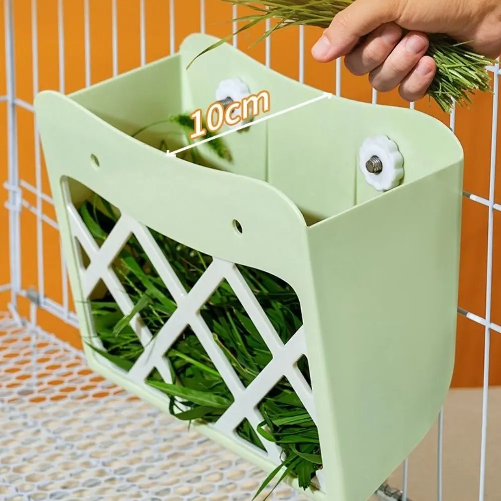 Hanging Rabbit Hay Feeder Anti-tipping Large Capacity Rabbit Grass Rack with Lid Fixed Bunny Food Feeder Hamster Cage - Image 2