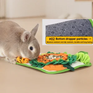 Pet Sniffing Mat Rabbit Feeding Mat Hamster Sniffing Training Toy Foraging Blanket Emotional Relief, Slow Eating Pad