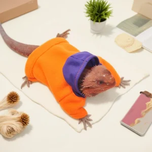 Lizards Clothes for Bearded Dragon Plush Hoodies Leopard Gecko Costume, Reptile Hoodies Apparel for Skin Protection