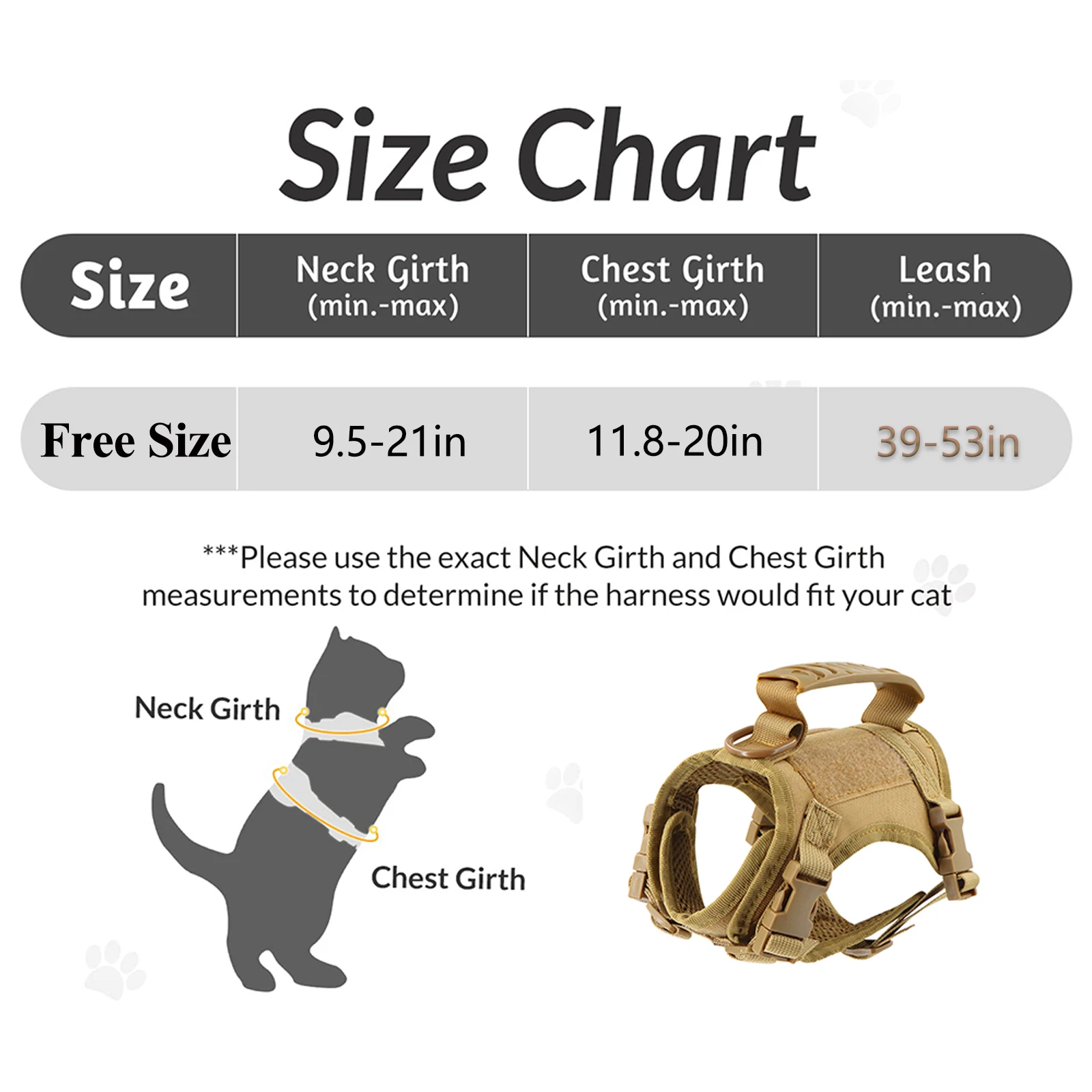 Tactical Cat Harness Leash with 9 Patches Small Dog Puppy Vest Straps with Handle Harnesses Training Adjustable Pet Accessories - Image 2