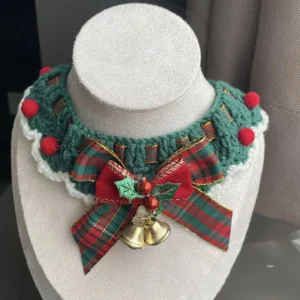 Festival Pet Knitted Cat Collar Autumn Winter Dog Neck Warmer Puppy Kitten Costume Accessories Mini Knitted Tie Scarf for Pets