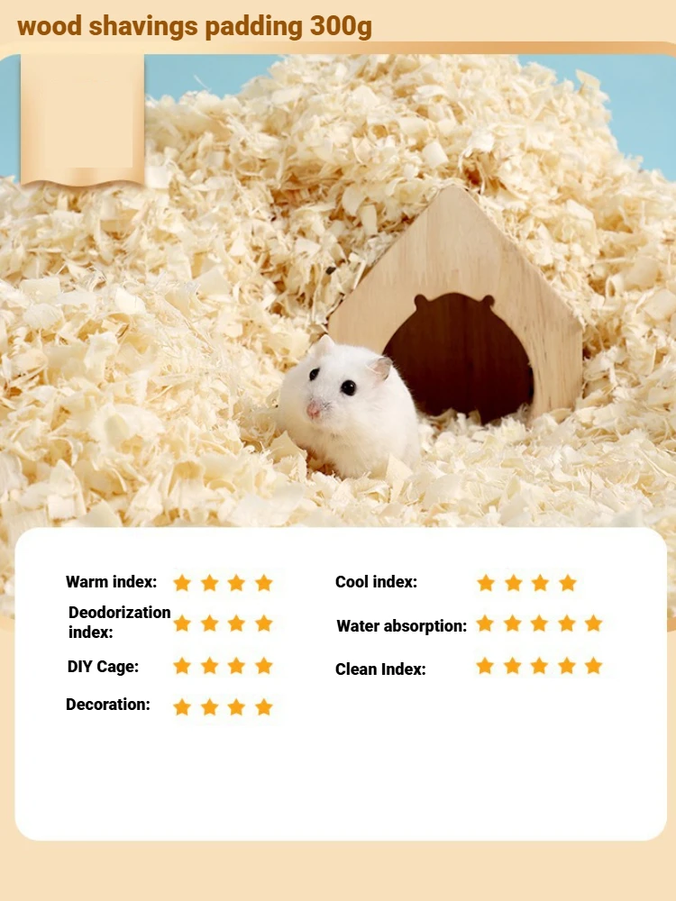 Hamster Sawdust Guinea Pig Bedding 1kg 300g Pet Wood Chips Rabbit Wood Shavings Bedding Padding Safe Hamster Cage Pet Cabin Nest - Image 12