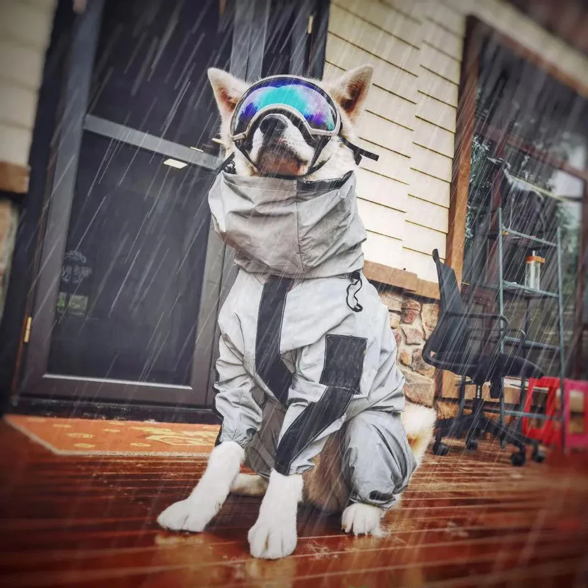 Outdoor Large Dog Raincoat Sunscreen Reflective Jacket Pet Raincoat Hoodie Waterproof Medium Large Dog Clothes Raincoat Jumpsuit - Image 4