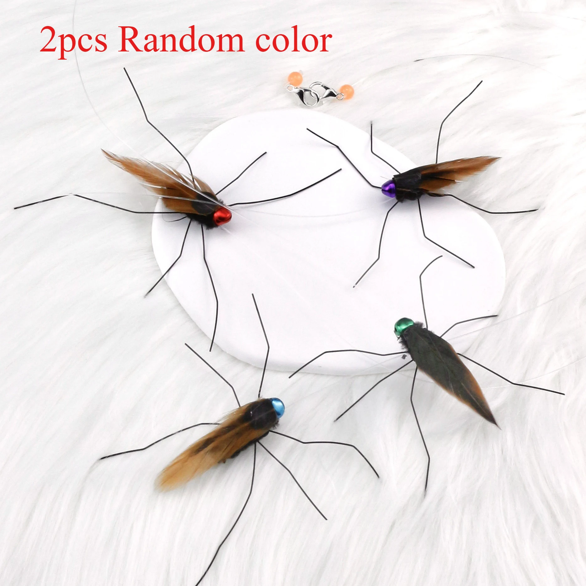2pcs/3pcs Mix Simulated Mosquito Feather Cat Toy Replacement Accessories Funny Cat Stick Teaser Pet Toy - Image 7