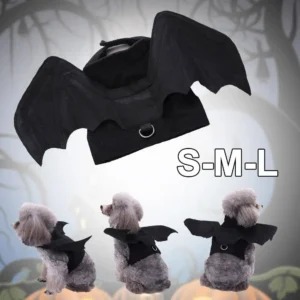 1Pcs Halloween Cute Pet Clothes Black Bat Wings Harness Costume Cosplay for Small Dogs Cats Halloween Party Pet Supplies