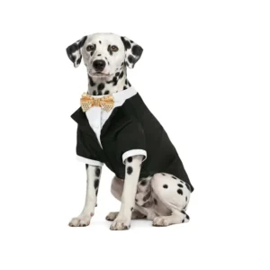 Dog Tuxedo Formal Pet Clothes Shirt Costume Wedding Attire Party Bow Tie Suit Halloween Birthday Puppy Outfit for Small Dogs