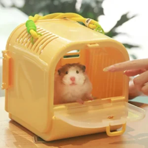 Portable Hamster Carrier Cage Transparent Pet Outgoing Cage Hamster Carry Case for Small Animals Guinea Pig Chinchilla Traveling