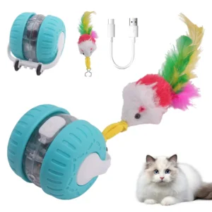 Intelligent Interactive Cat Ball Automatic Smart Cat Toys Ball  USB Rechargeable Electric Rolling Teasing Ball Cat and Dog Toy