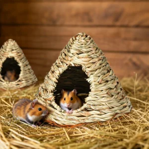 Hamster House Handmade Straw Cage Golden Bear Guinea Pig Hammock Basket Hamster Cage Small Pet Nest Bed Small Pet Supplies