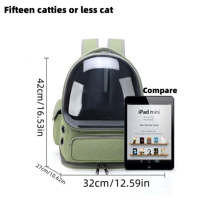Pet Cat Carrier Bag Outdoor Travel Backpack for Cats Small Dogs Breathable Cat Carrying Bag Pet Supplies Transparent - Image 6