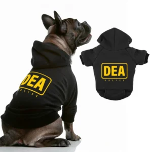Funny DEA&FBI Dog Clothes Chihuahua Yorkshire Frenchie Pugs Autumn Winter Spring Fleece Lining Small Medium Pet Hoodies