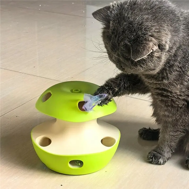 Automatic Rotation Electric Cat Shaped Self Play Intelligent Turntable Mouse Tease Rotationtease Cat Stick Rechargeable - Image 6