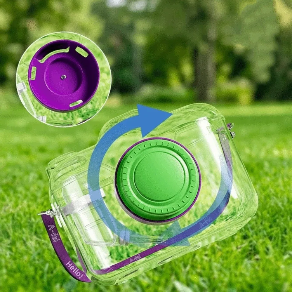 Transparent Hamster Carriers Cage Ventilated with Water Bottle Travel Hamster Carrier Adjustable Strap Food Bowl - Image 5