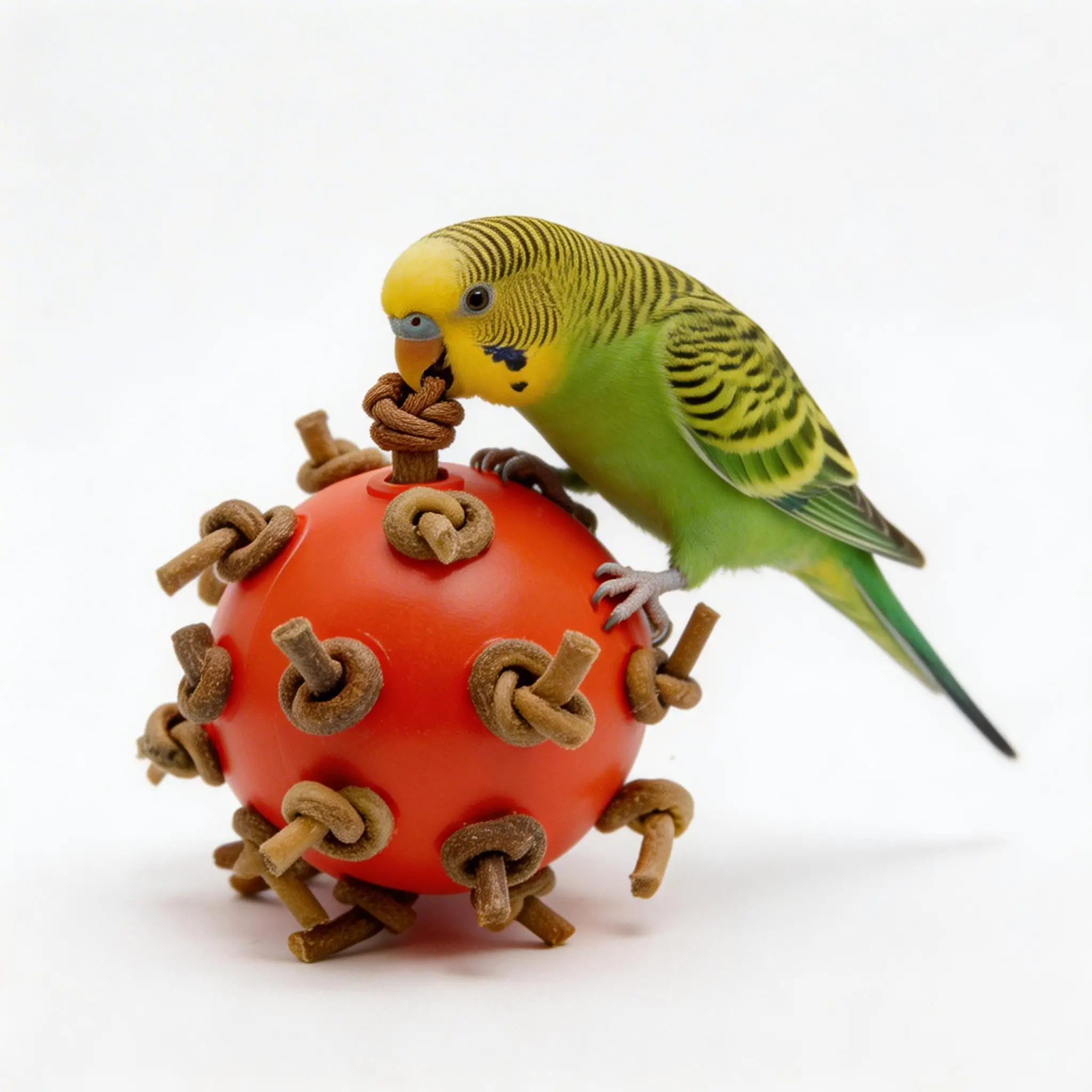 Bird Ball Chew Toy with Knots 4cm Dia Foot Toy Suitable for Parrot African Grey Cockatoo Pet Supplies - Image 5