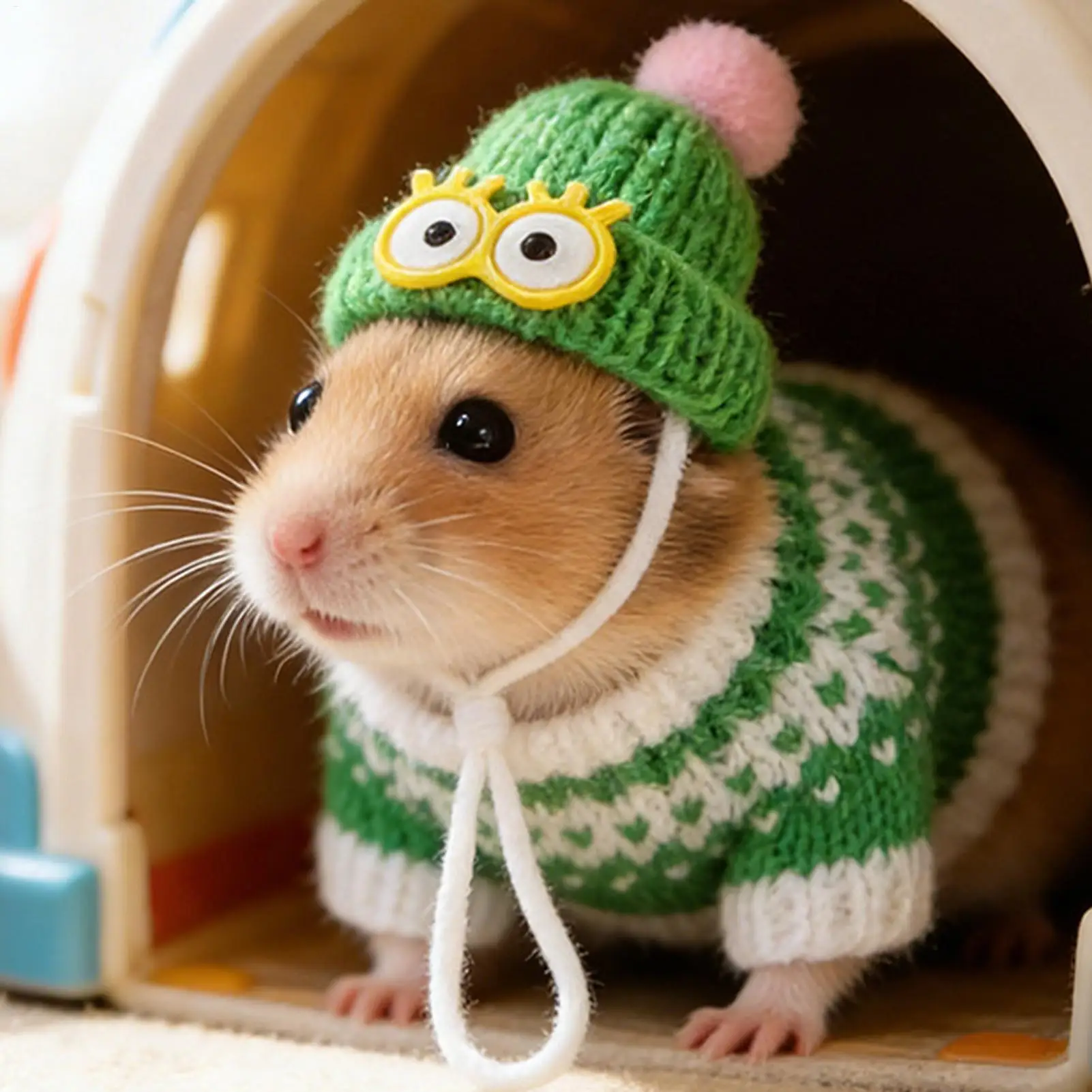 Hamster Outfits Animal Hoodie Sweater Breathable Small Pet Clothes For Guinea Hamster Ferret Bunny Chinchilla Hedgehog Gerbil - Image 4