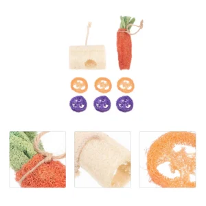 8Pcs Fresh-Looking Grass Cylinder Chew Treats for Small Pets Bunny Hamster Chinchilla Guinea Pig Teeth Grinding