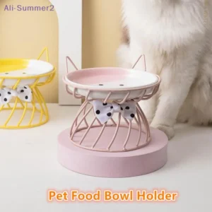 {MXX} Ceramic Raised Pet Bowl Food Water Bowls And Rack For Cats Dogs Outdoor Feeding Drinking Accessories Doggie Cat Stand Bowl