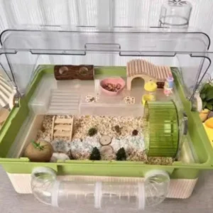 Hamster CageLargeTransparentDouble Layer Winter Habitat Detachable Drawer Dome TopLuxury Villa orSyrianRoborovski Dwarf Hamsters