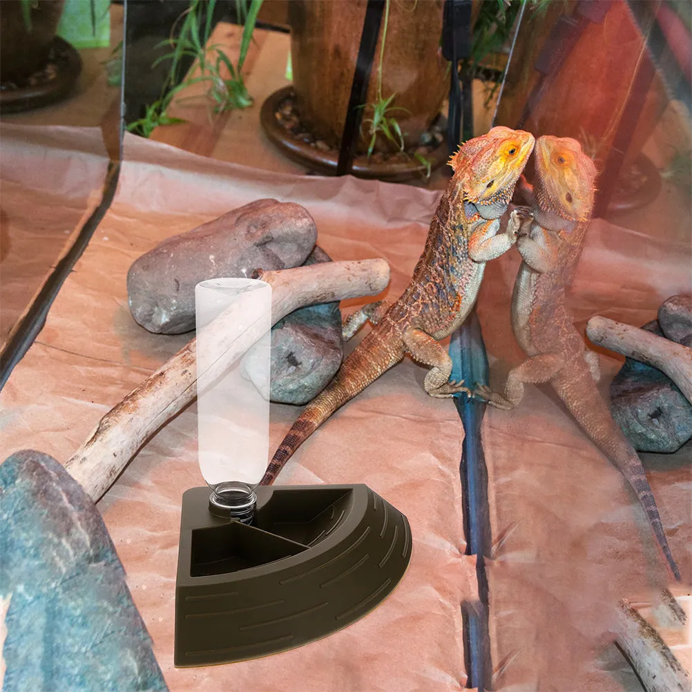 Reptile Automatic Feeding and Water Bowl 90 Degree Corner Design Antitip Base for Tortoise Lizard Frog Turtle Chameleon - Image 3