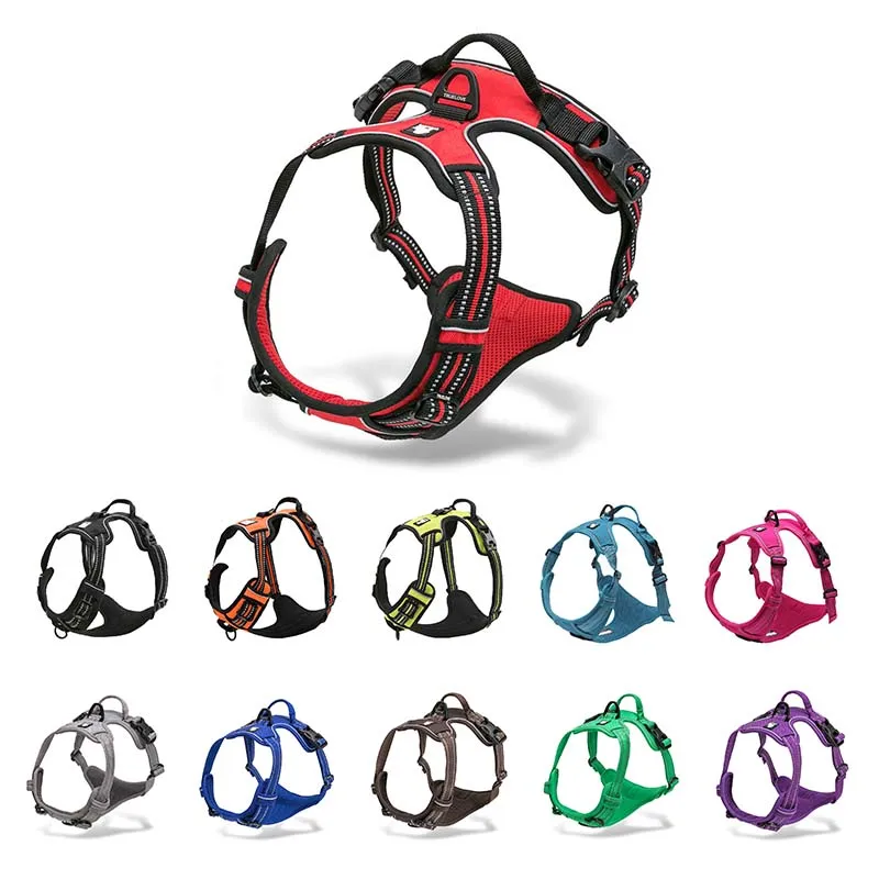 Truelove Pet Harness Reflective Nylon Large Pet Dog Harness All Weather Padded Adjustable Safety Vehicular Leads for Dog TLH5651 - Image 2