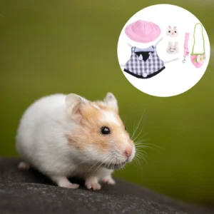 Rabbit Hamster Vest Leash Set Gentleman Style Pet Costume Outfit for Small Animals Outdoor Walking Wedding Party Dress Up