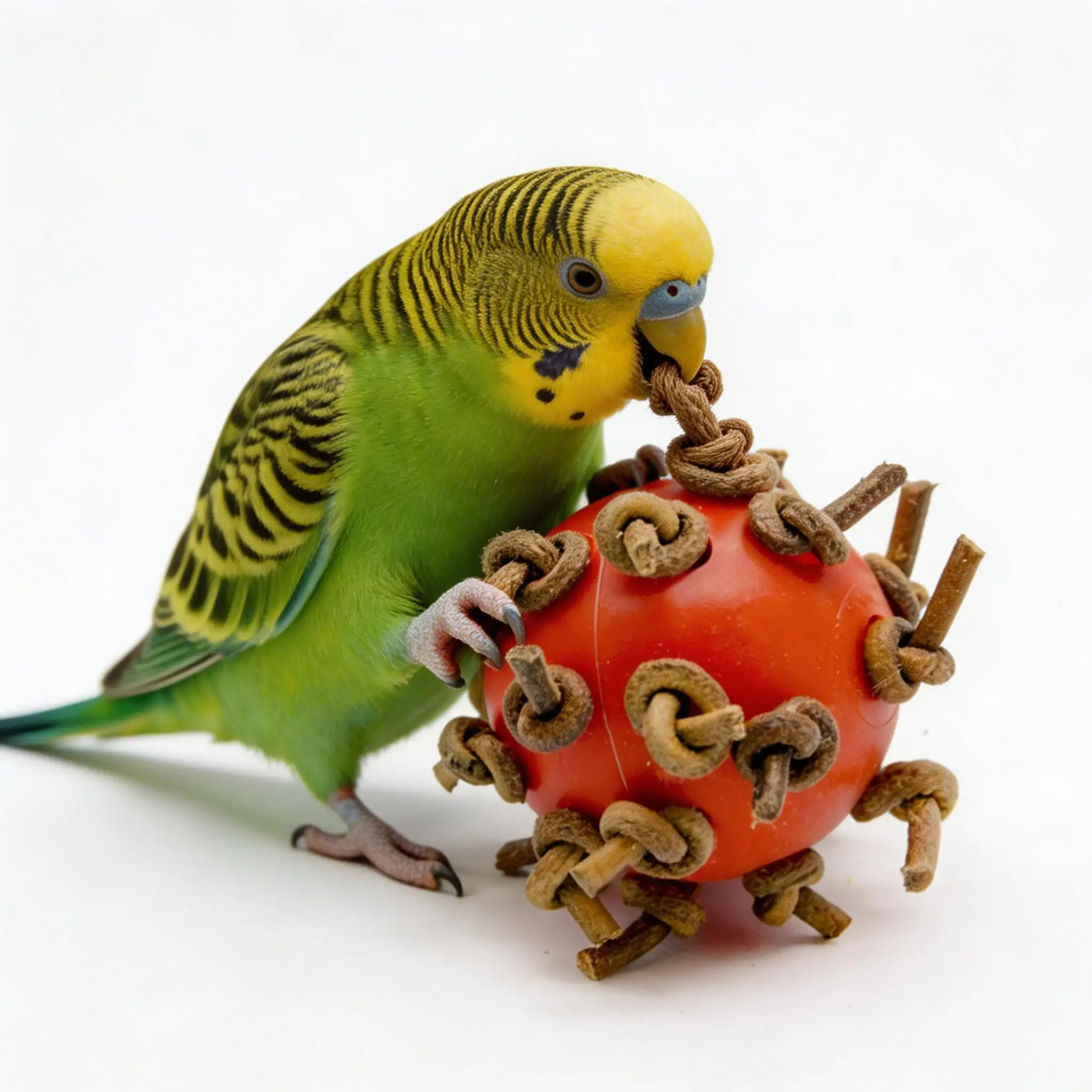 Bird Ball Chew Toy with Knots 4cm Dia Foot Toy Suitable for Parrot African Grey Cockatoo Pet Supplies - Image 3