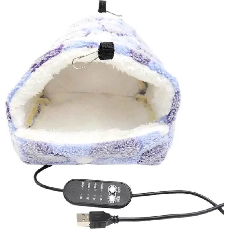 USB Heated Parrot Nest For Lovebird Conure Canary Bunny Guinea Chinchilla Parakeet Cockatiel Plush Nest Hammock Bird Bed Wa N1D8 - Image 8