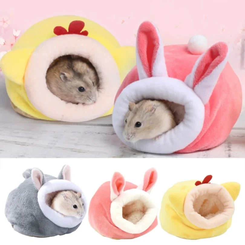 Windproof Hamster Nest Hamster House Glider Guinea Pigs Bunny Winter Plushy Nest - Image 2