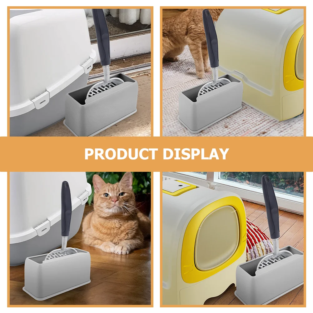 Cat Litter Shovel Storage Rack Container Garbage Can Holders Sand Sifter Plastic - Image 4