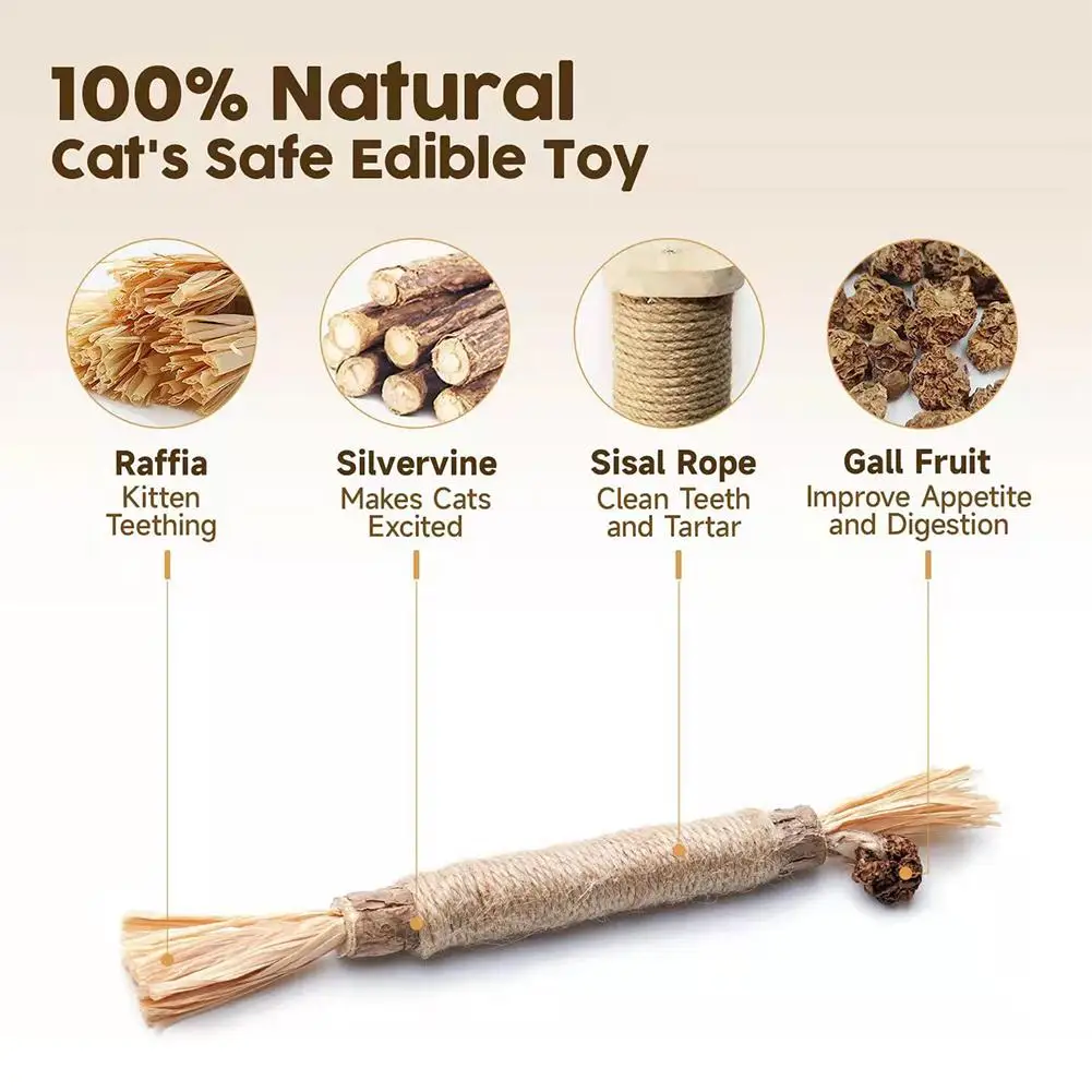 New Cat Toys Natural Matatabi Pet Cat Snacks Stick Cleans Tooth Removers Hair to Promote Digestion Silvervine Kitten Chew Toy - Image 4