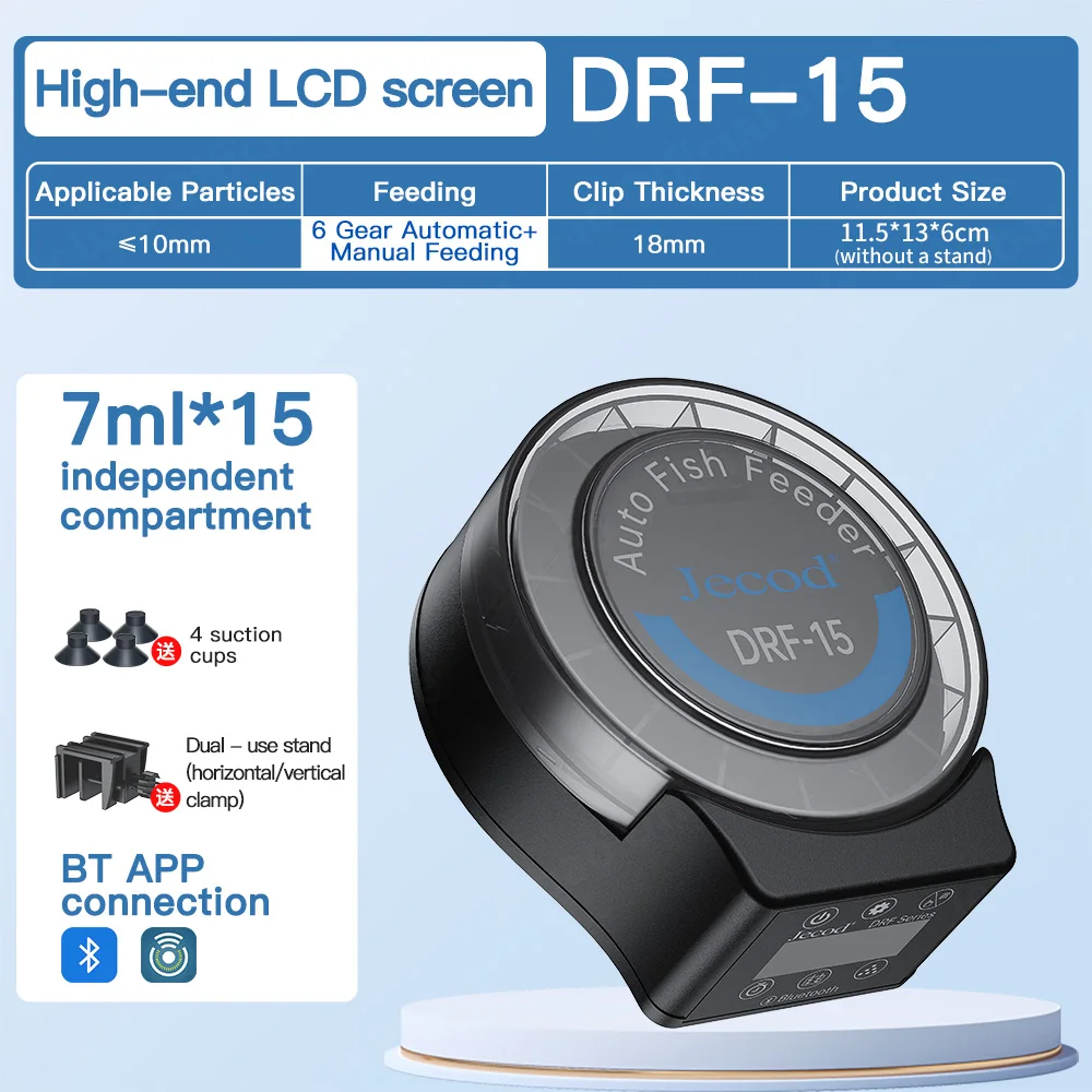 Jebao Jecod 2025 New RF Smart Automatic Aquarium Fish Feeder with Digital Timing and BT Control Feeding Function - Image 6