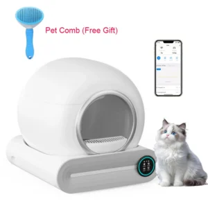 Tonepie 2026 upgraded Self Cleaning Box, Automatic toilet 65L with 1 hair comb, Negative ion Deodorization, APP Control