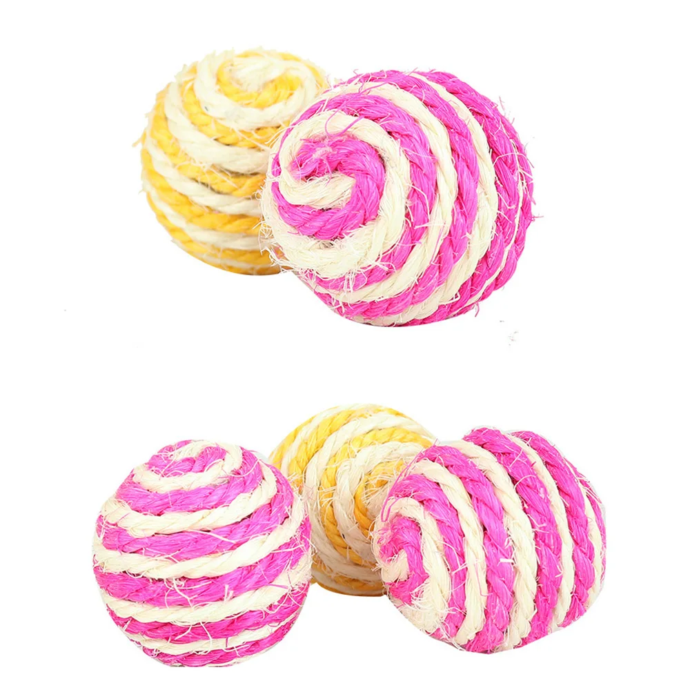 Sisal Ball Cat Toys & Teaser Wand Set - Self-Play Boredom Buster for Cats, Durable Chew Toy for Teething, Anti-Bite Grinding Toy - Image 2