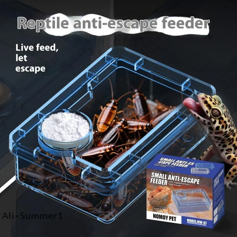 【E】Pet Reptile Lizard Turtle Transparent Feeder Anti-escape Food Bowl Worm Live Container Reptile Pet Bowls Feeder Pet Supplies - Image 3