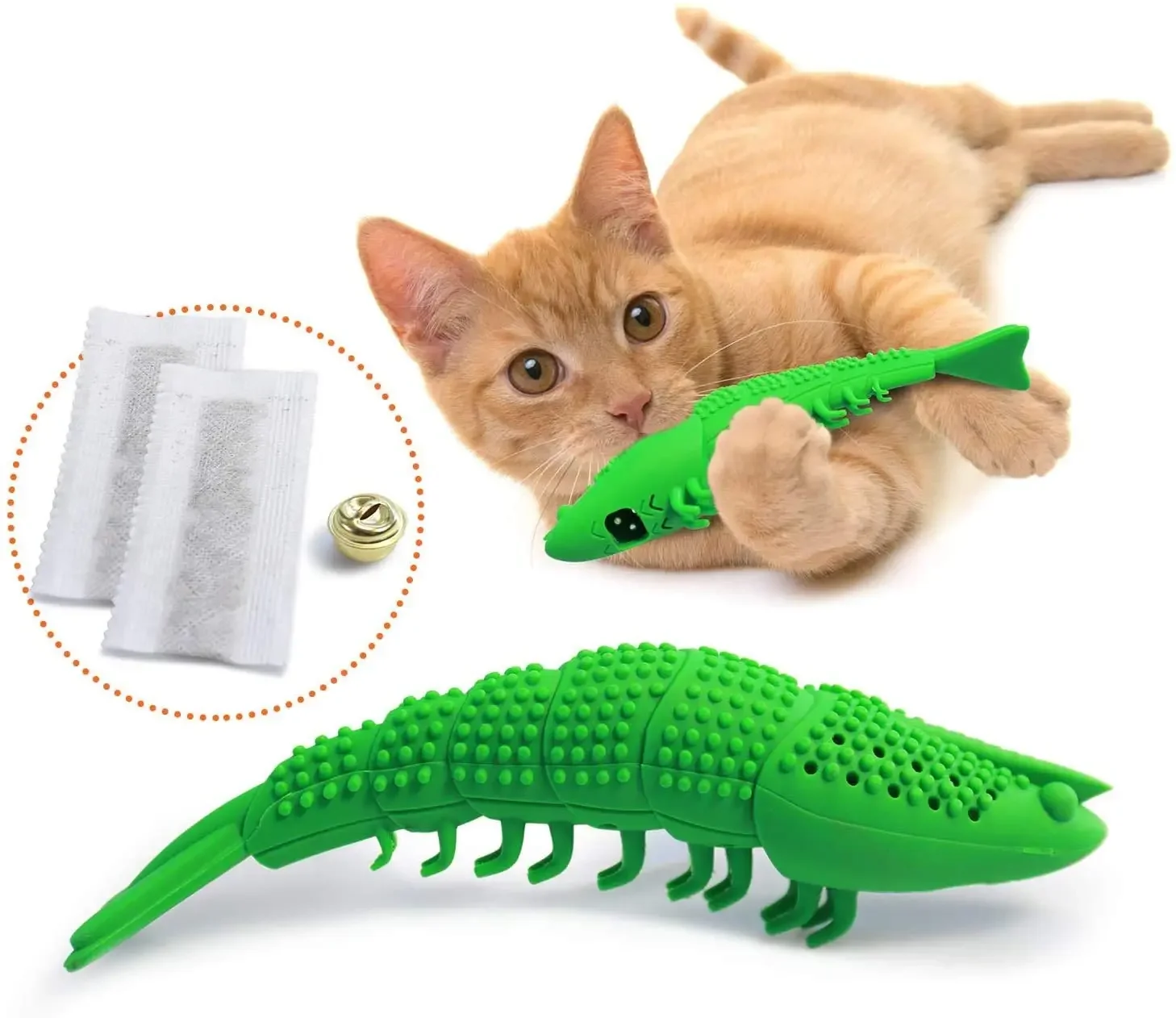 ATUBAN Cat Toothbrush Toy-Durable Hard Rubber - Cat Dental Care, Cat Interactive Toothbrush Chew Toy cat treat toy - Image 7
