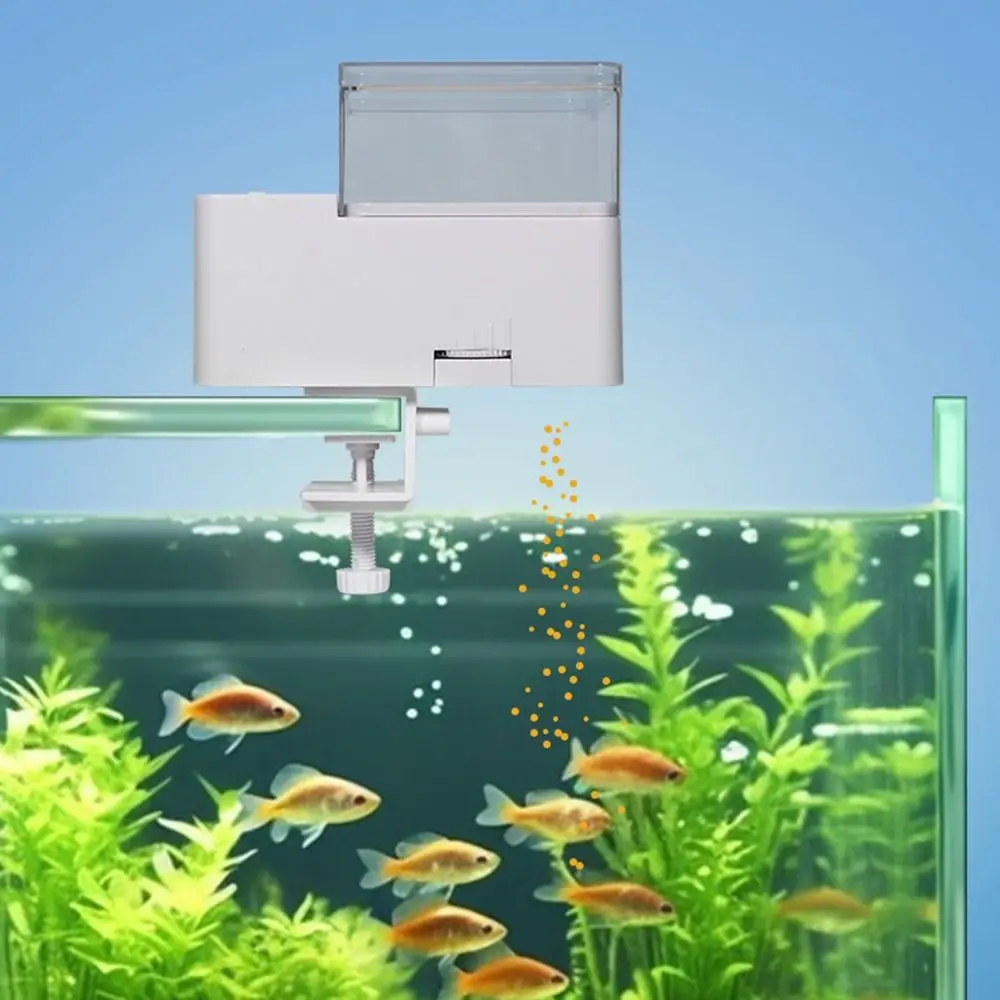 Intelligent Timing Automatic Fish Tank Feeder Large Capacity Dual Anti Blocking Electric Fish Feeder Silent Operation - Image 2