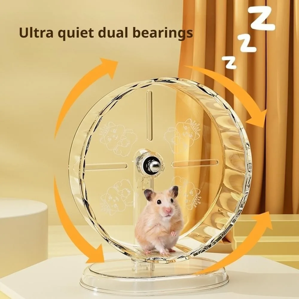 Silent Bracket Hamster Running Wheel Toy Roller Clear Golden Hamster Exercise Wheel Rotatory High-quality Stand - Image 4