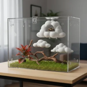 Compact Cloud Shape Platform Accessories Magnetic Handmade Installation House Fish Tank Decoration Ornament Mini Landscape Decor
