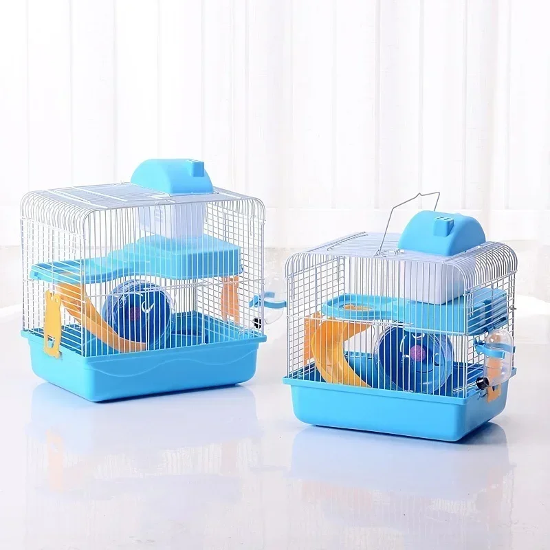 Hamster Cage Clear View 2 Layer Mouse Gerbil Castle Small Animal House (Size:23*17*30cm) - Image 3