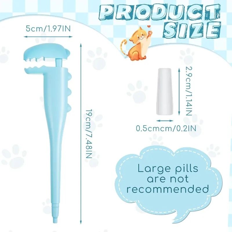 2-in-1 Pet Pill Dispenser with Soft Silicone Tips - Anti-Choke Medicine Feeder for Cats/Hamsters/Small Animals Blue and Pink - Image 2